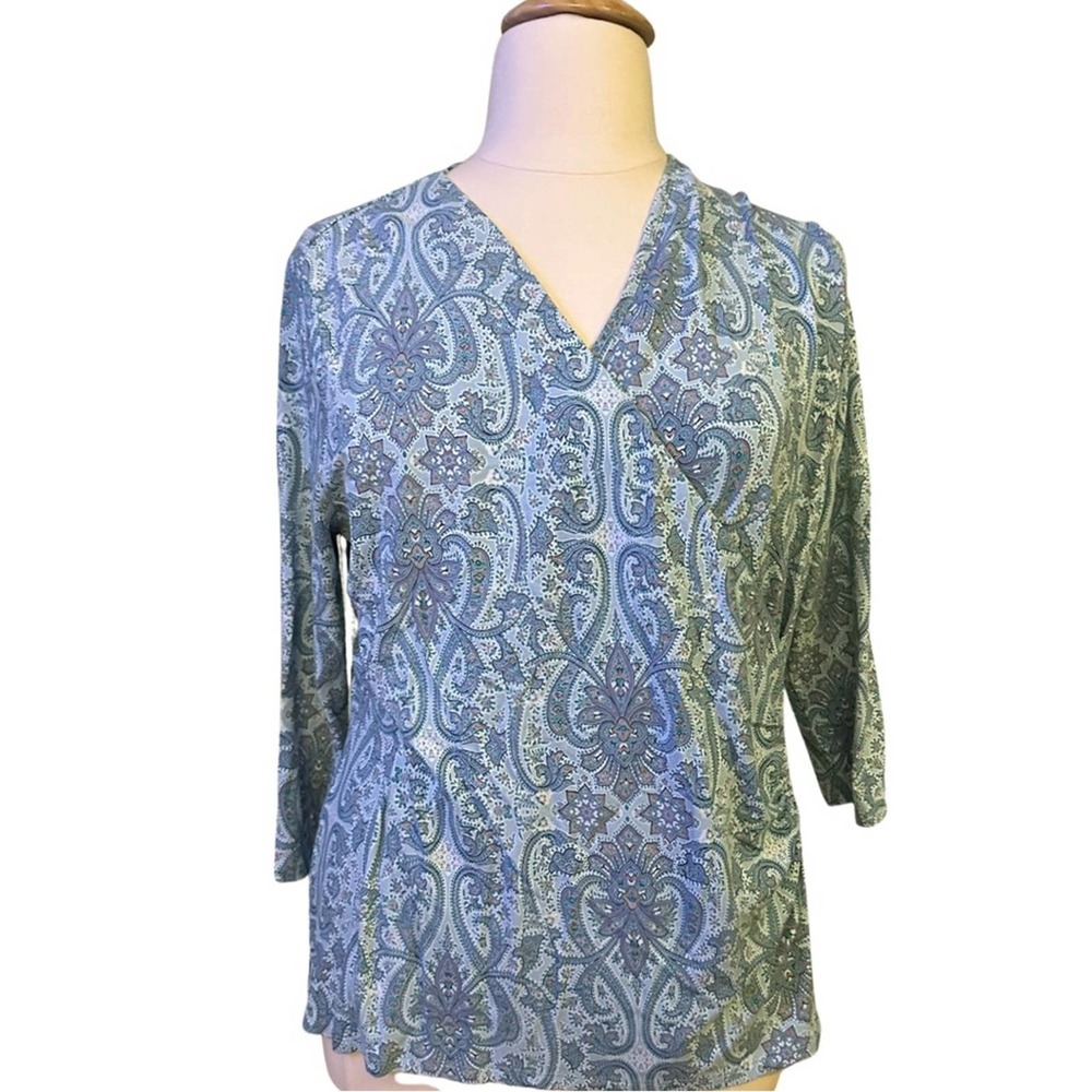 Talbots Casual Wrap Top, Blue